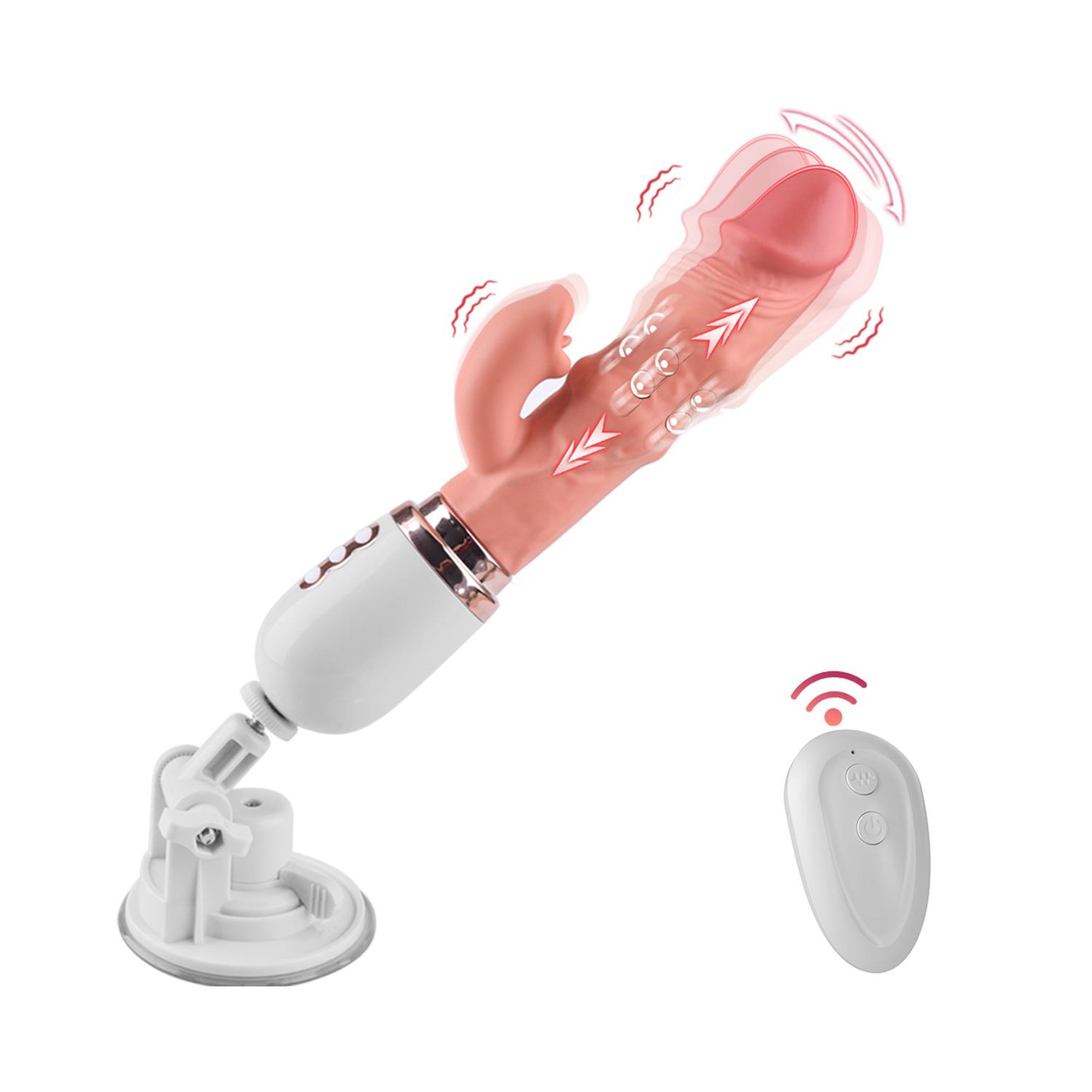 5080.jpg Pembe Tilki 10 Modlu Dual Motorlu Realistik Vibratör - Görsel 1