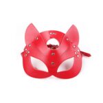 Deri Fantezi Maskesi Kırmızı