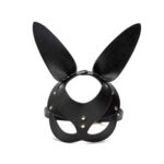 Deri Tavşan Maske Siyah