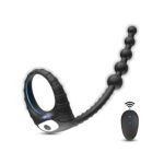 Kumandalı Titreşimli Penis Halkası ve Anal Boncuk Siyah