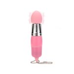 Mini Anahtarlık Vibratör – 3 Başlıklı Kompakt Masaj Cihazı Pembe
