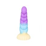 Spiral Unicorn Tasarımlı Silikon Dildo – Renkli ve Gerçekçi Dokulu
