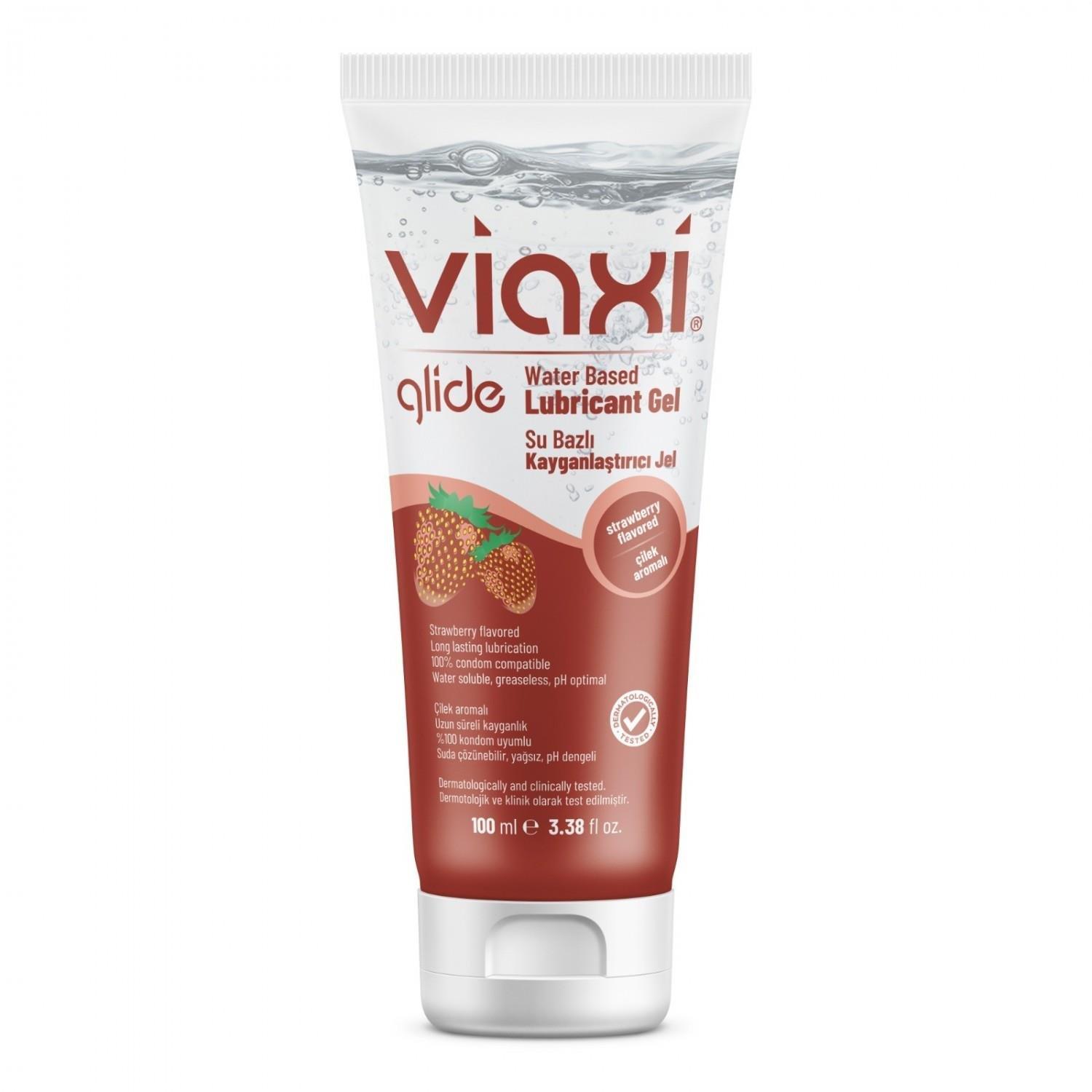viaxi-glide-su-bazli-kayganlastirici-jel-cilek-aromali-100-ml-3621.jpg Viaxi Glide Su Bazlı Kayganlaştırıcı Jel Çilek Aromalı 100 ml - Görsel 1
